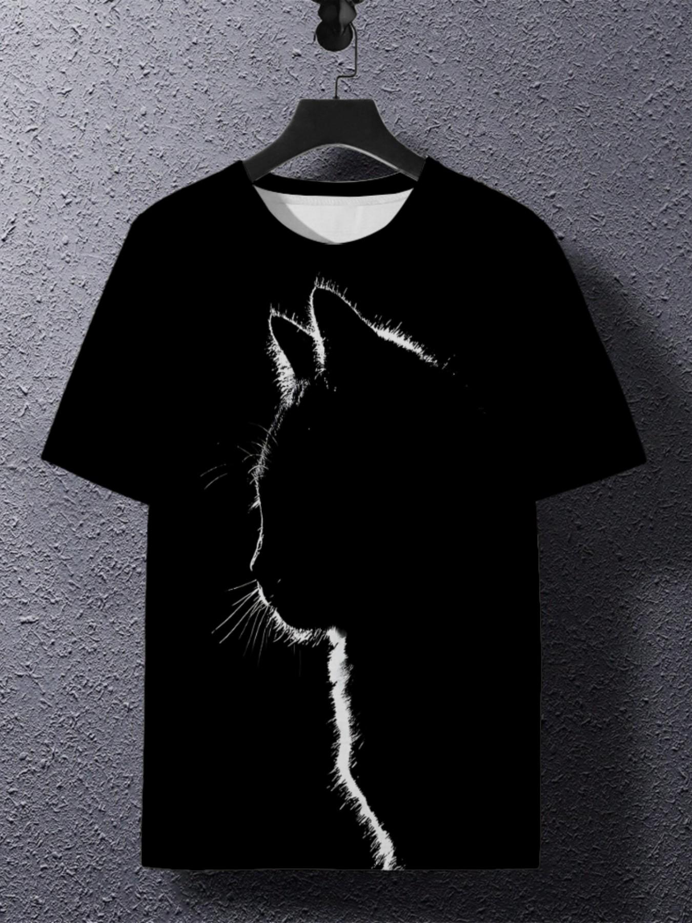 New Casual 3D American Digital Print Round Neck T-Shirt, Comfortable Fabric, Breathable, Not Hot, Short Sleeve, All Seasons