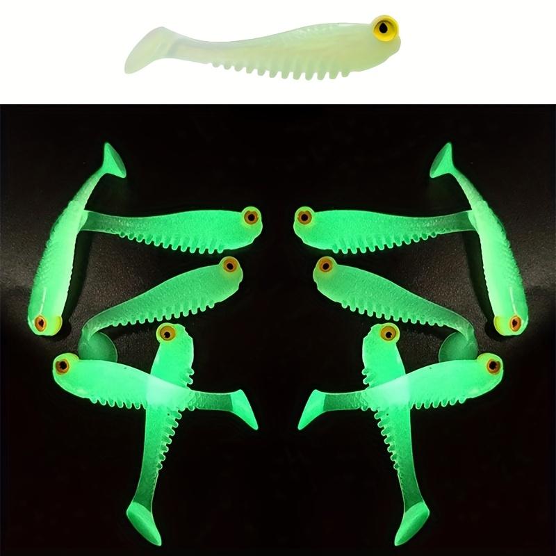 5/15/2pcs Night Light Soft Silicone Fish Bait, 1.97-inch Swinging Fake Bait Set, Hunting and Fishing Special, Luminous Fish Bait
