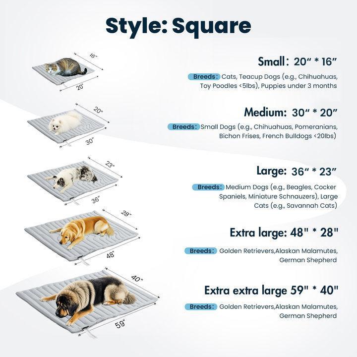 Vagascape cooling pet Mat, Eco-friendly Cooling Pad for Large Dog, Pet Cooling Mats for Dog bed and Cat house, Use in Crate, Tunk, Camping,  Portable, Machine Washable, Durable, Without Gel, Outdoorfun