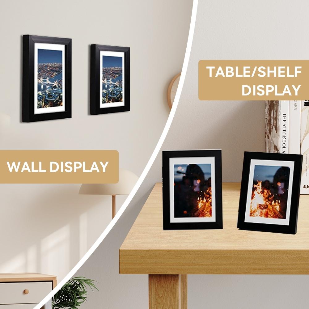 1pcs 4x6 Inch Wooden Frame, Wall-Mounted, HD Acrylic, Shatter-Resistant, Elegant, Simple Design, Ideal for Home, Party Decorations