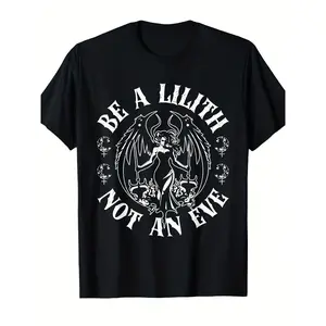 180gLilith Demon Gothic Mythology Folklore Satanic Dark Occult T-Shirt. Lightweight And Breathable, This Crew Neck Shirt Is Perfect for Both Men And Women. Ideal for Summer Outings, Casual Wear, And Everyday Style