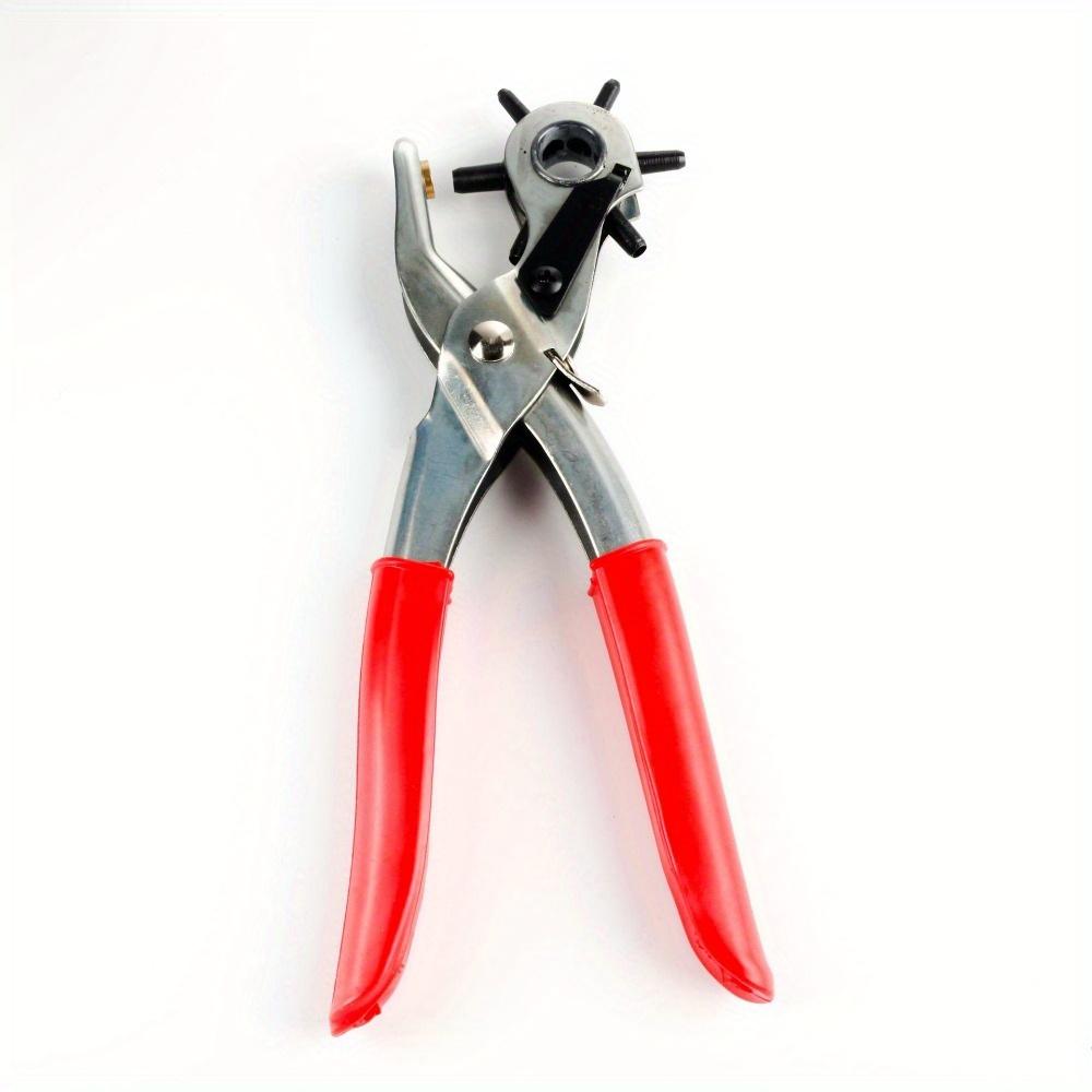 Heavy-Duty Rotary Leather Punching Pliers, Ergonomic Handle, Multi-Size Kit, Precise Holes, Ideal for Belts, Crafts, Sewing Projects, Diy Tool, Smooth Hole Puncher, Hand Tools