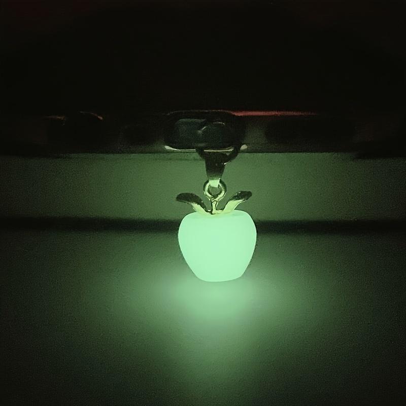 2 Pcs、3 Pcs、1 Pcs Glowing Apple-shaped Phone Dust Cap - Acrylic, Glow-in-the-Dark Design, Gold Leaf Details, Elegance Phone Accessory, Dust Protection, Phone Dust Cover | Gold Leaf Accents | Acrylic Phone Charm