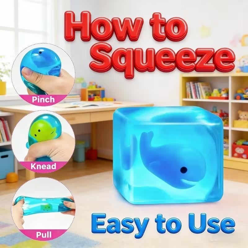 Taba Soft Gel Toy, Underwater Theme Ice Cube Shape, Ocean Creature Filler, Stress Relief Toy, Office Desk Toy, Sensory Stimulation, Birthday Gift, Holiday Gift, Christmas Gift