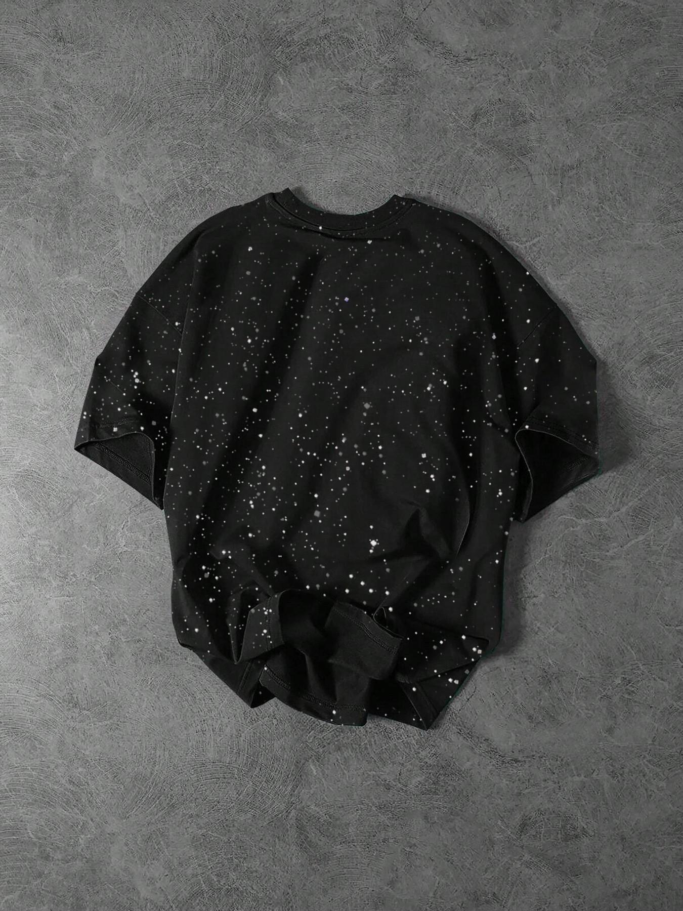 Men's Casual Short Sleeve T-Shirt, Bold Lip Print, Teeth & Dollar Sign, Silver Color Fabric, Slim Fit, Summer Streetwear