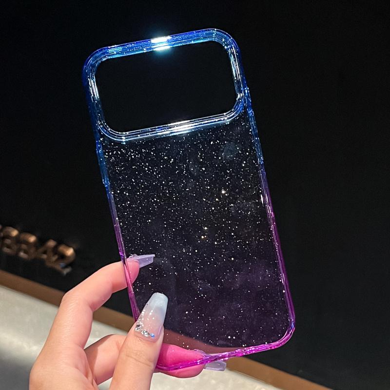 The refreshing "ins flash powder gradient" design is suitable for the 17promax ultra-thin hard-shell iPhone 16 phone case / iPhone 15 Pro Max / iPhone 14 / iPhone 13 phone protection cover with a dual-color splicing minimalist style.