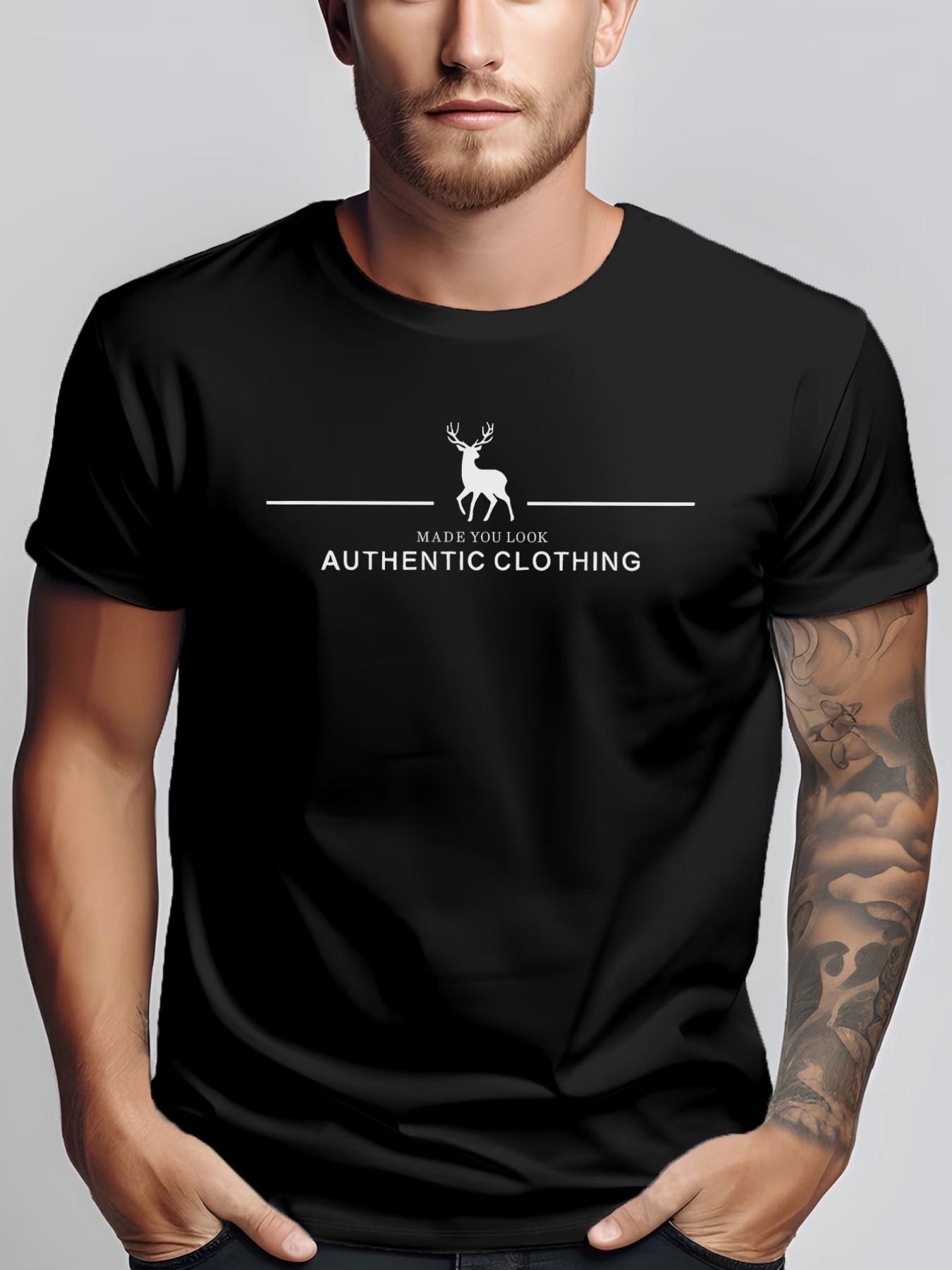 Men's Summer Micro-Stretch Comfort Round Neck Printed T-Shirt, Fashionable Trendy Wear, Best Choice for Men, Casual Stylish Tee