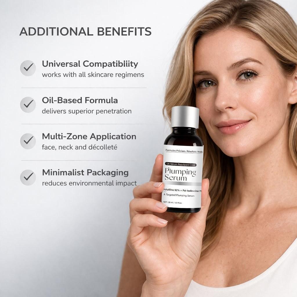 1 pcs Targeted Plumping Serum—Volufiline 92%+Pal -Isoleucine 1% Face Serum ，Reduced the Look of Aging ,Smoothes Wrinkles