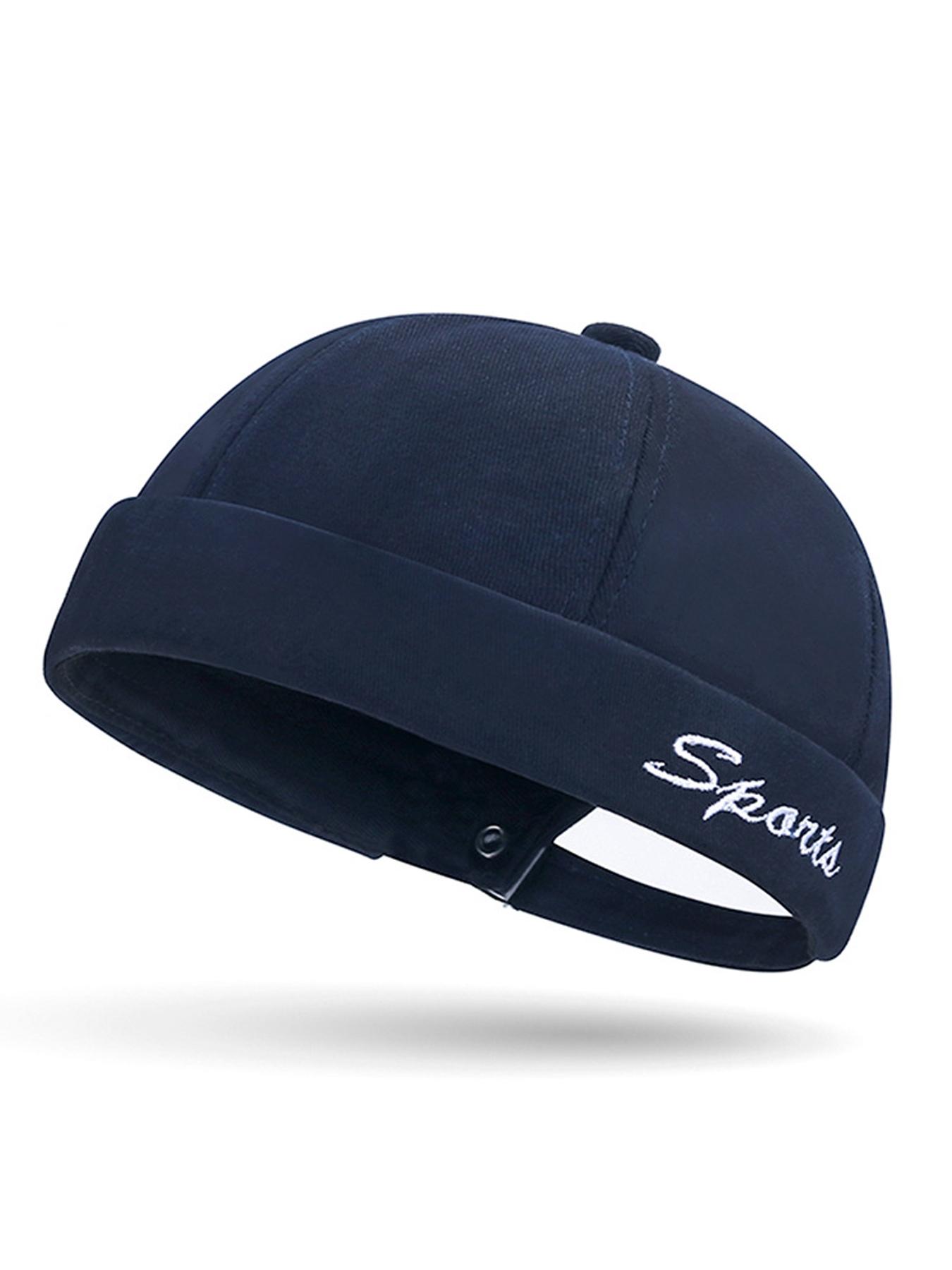 Brimless Cap Unique Men Casual Docker Beanie Watch Cap Rolled Cuff Harbour Hat Adjustable Landlord Hat Sailor No Brim Skull Cap