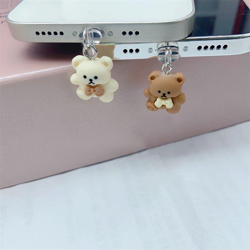 Cute Bear Design Phone Charging Port Dust Plug, 1 Count Anti Dust Plug for Phone, Unique Mobile Phone Accessories for Women & Girls, Phone Charm