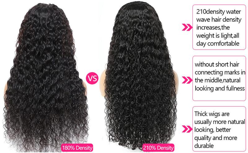 【Clearance sale】Lemoda 200% Density Water Wave 13x6 HD Transparent Lace Front Wigs Human Hair Pre Plucked Deep Curly Frontal Wigs Wet and Wavy Human Hair Wig for Women Water Wave Lace Wig Natural Color