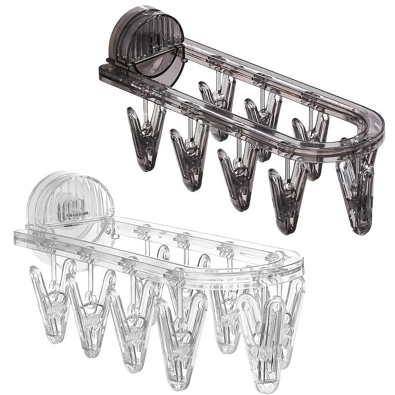 A Household No-Drill Balcony Drying Rack for Underwear And Socks, Featuring a Multifunctional Creative Wall-Mounted Storage Design. It Uses Strong Suction Cups for a Mark-Free Attachment to Walls, Drying Racks