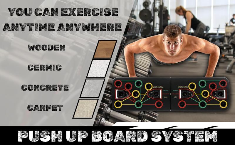 Push Up Board: Multi-Functional Push Up Bar with Resistance Bands, Portable Home Gym, Strength Training Equipment, Push Up Handles for Perfect Pushups, Home Fitness for Men Women Workout Gear Multifunctional