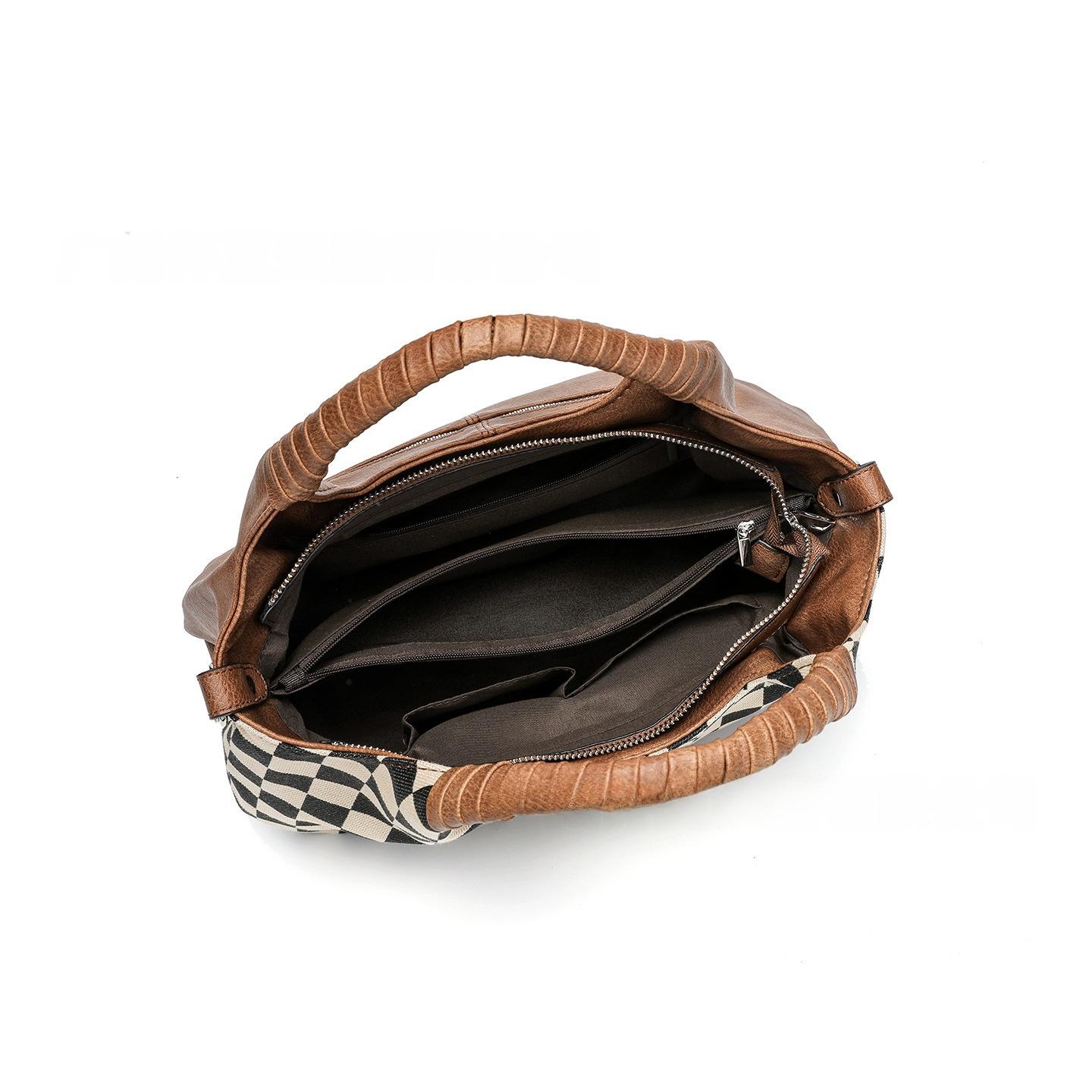 Viral Checkerboard Woven Hobo Bag, Old Money Quiet Luxury Shoulder Purse, 2-Color Casual Handbag with Detachable Strap