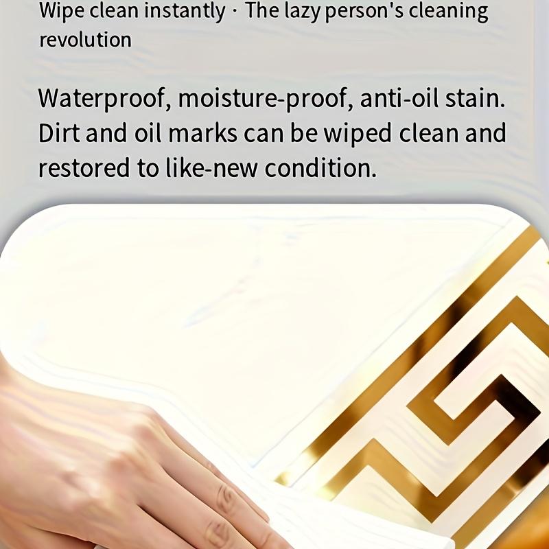 1 Roll Extra Thick Self-Adhesive PVC Baseboard Molding, 3.93in x 196.8in, Waterproof & Moisture-Proof, Wall Trim Decoration, Peel and Stick, Geometric Design Modern Style, Easy to Install, Perfect for Living Room, Bedroom, Office, Rental Apartments, XPE F