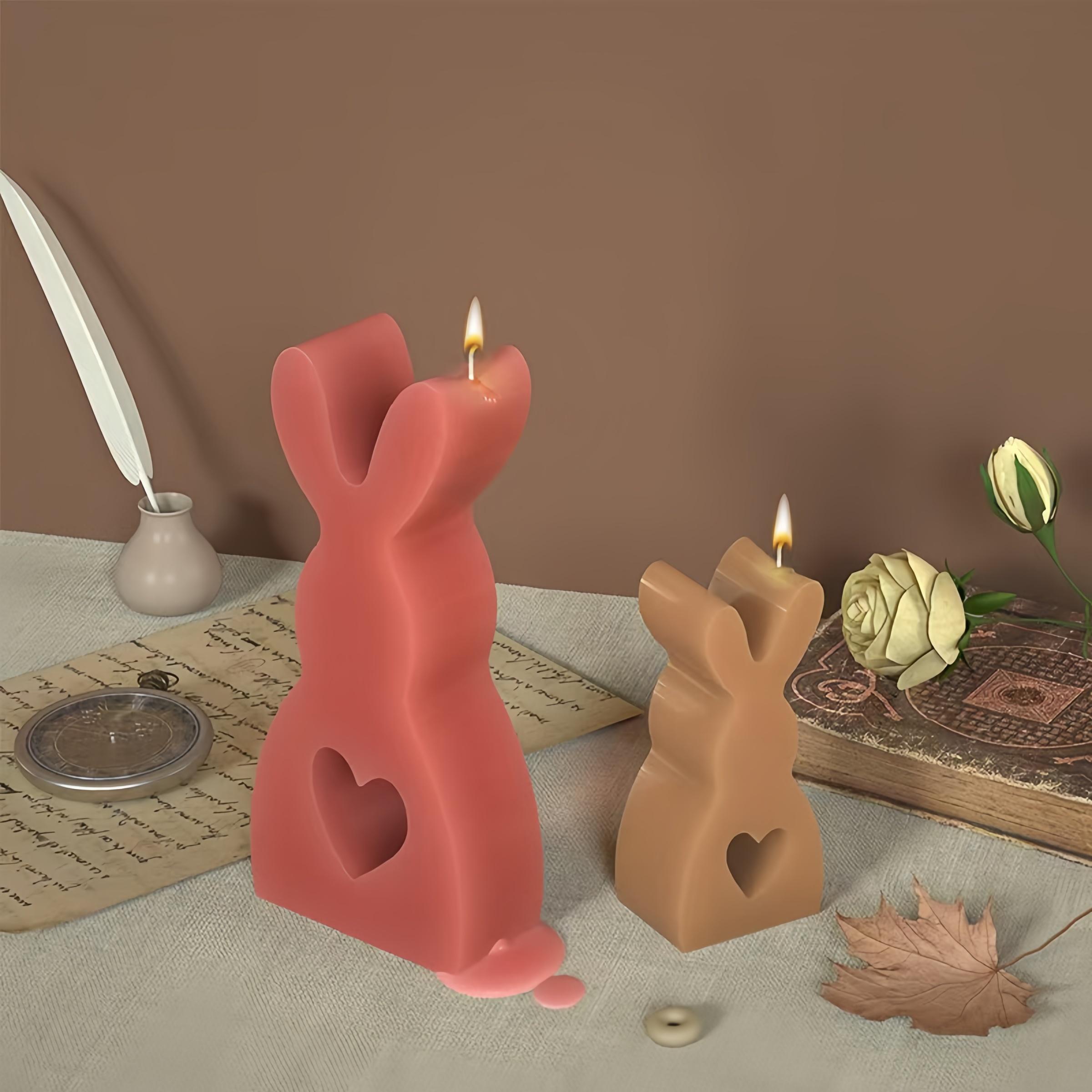 Easter Heart Rabbit Silicone Mold Set, DIY Candle Making, Resin Casting, Home Decor Craft Moulds, 2 Pieces, Batch No. 20250501000