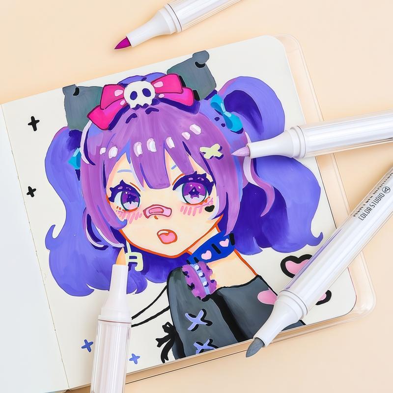 Acrylic Paint Soft Tip Marker Pen Set, 9 Colors/set Vibrant Marker, Suitable for Rocks, Ceramics, Wood, Canvas, Plastic, Glass, Stone, Calligraphy, Painting