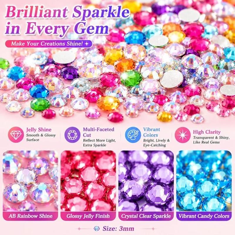 48pcs Resin Water Drops Glitter Decorations, Includes Adhesive & Tweezers, Ideal for DIY Crafts, Clothing, Cups, Shoes, Fabric, Nail Art, Nail Art Products, Nail Art Rhinestones, Flatback Crystals, Multi-Color, Pickup Tool