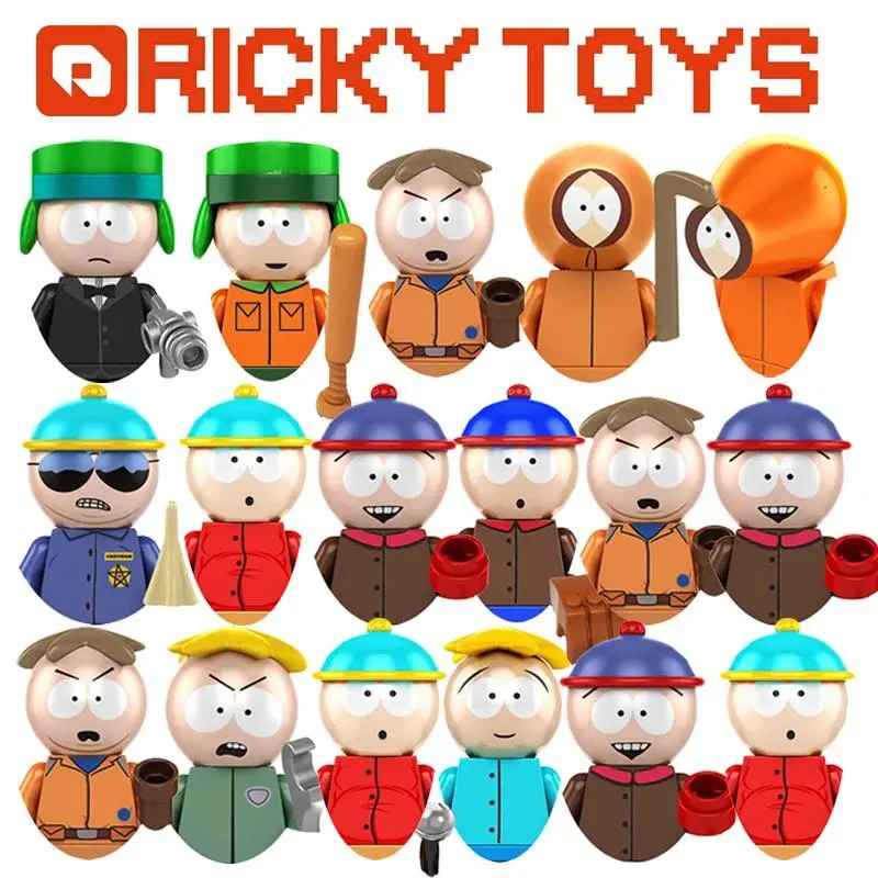 2026 Ricky Toys NEW South Park Bricks For Toys Hazbin Hotel Gifts Mini Action Figures Children Building Blocks For Party Gifts