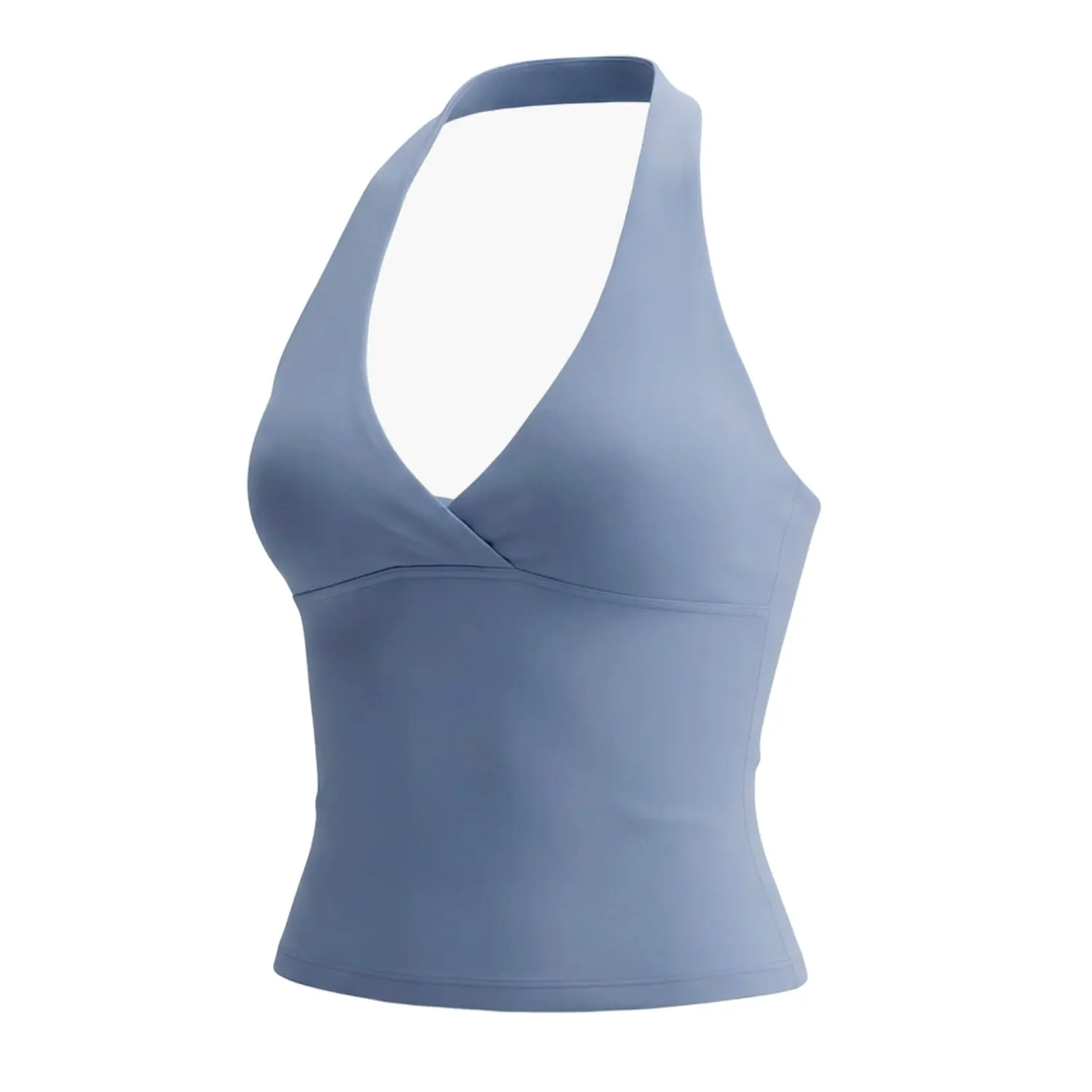 Women’s Halter Neck Sports Top | V Neck Backless Tank Top with Built In Pads, Sleeveless Yoga Shirt, Stretch Activewear Top for Gym & Fitness,back to school,back to school haul