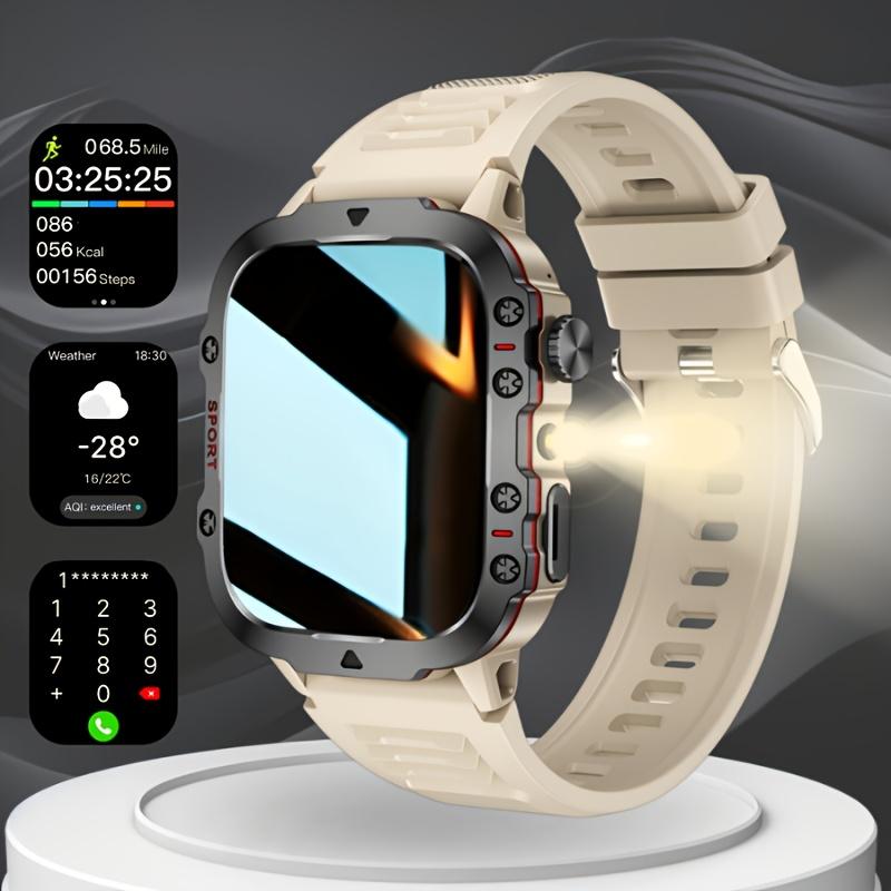 Smart Watch Wireless Calling LED Light Multiple APP Notifications Calendar Alarm Sports Modes Compatible iPhone Android Unisex Multifunctional Smartwatch