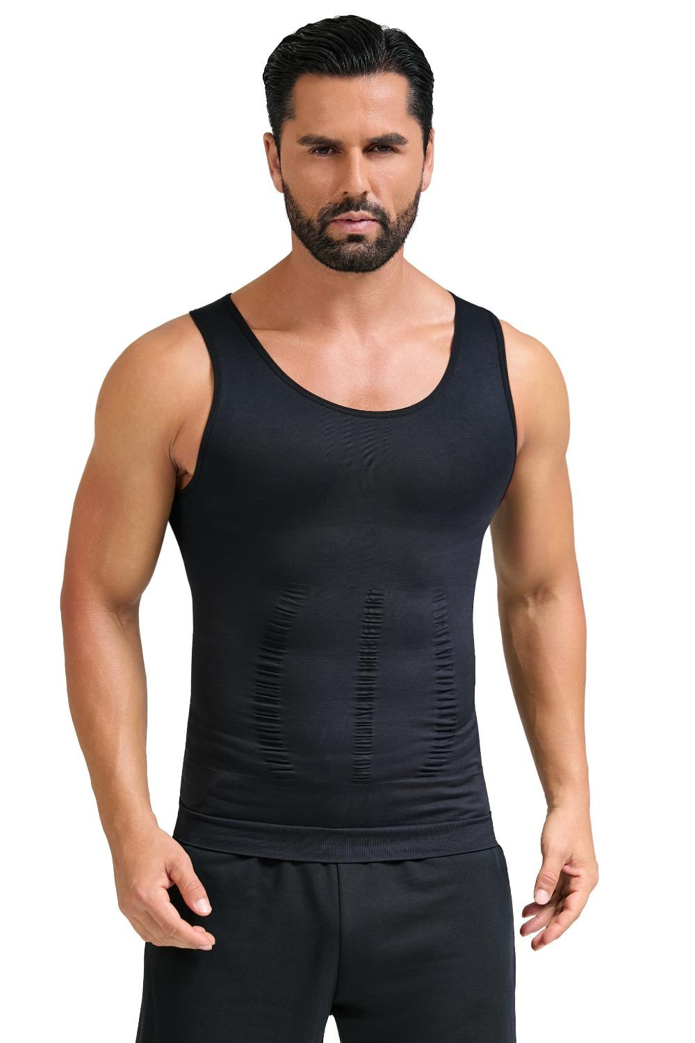 Mens Compression Shapewear Sleeveless Tummy Control Gym Fitness Soft Body Shaper Breathable Tank Top