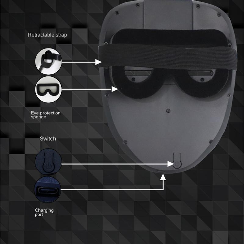 LED Light Up Mask, Gesture Sensor Mask, Cyberpunk Mask, Rechargeable Party Mask for Men & Women, Costume Accessories for Cosplay & Dance Party, Party Supplies