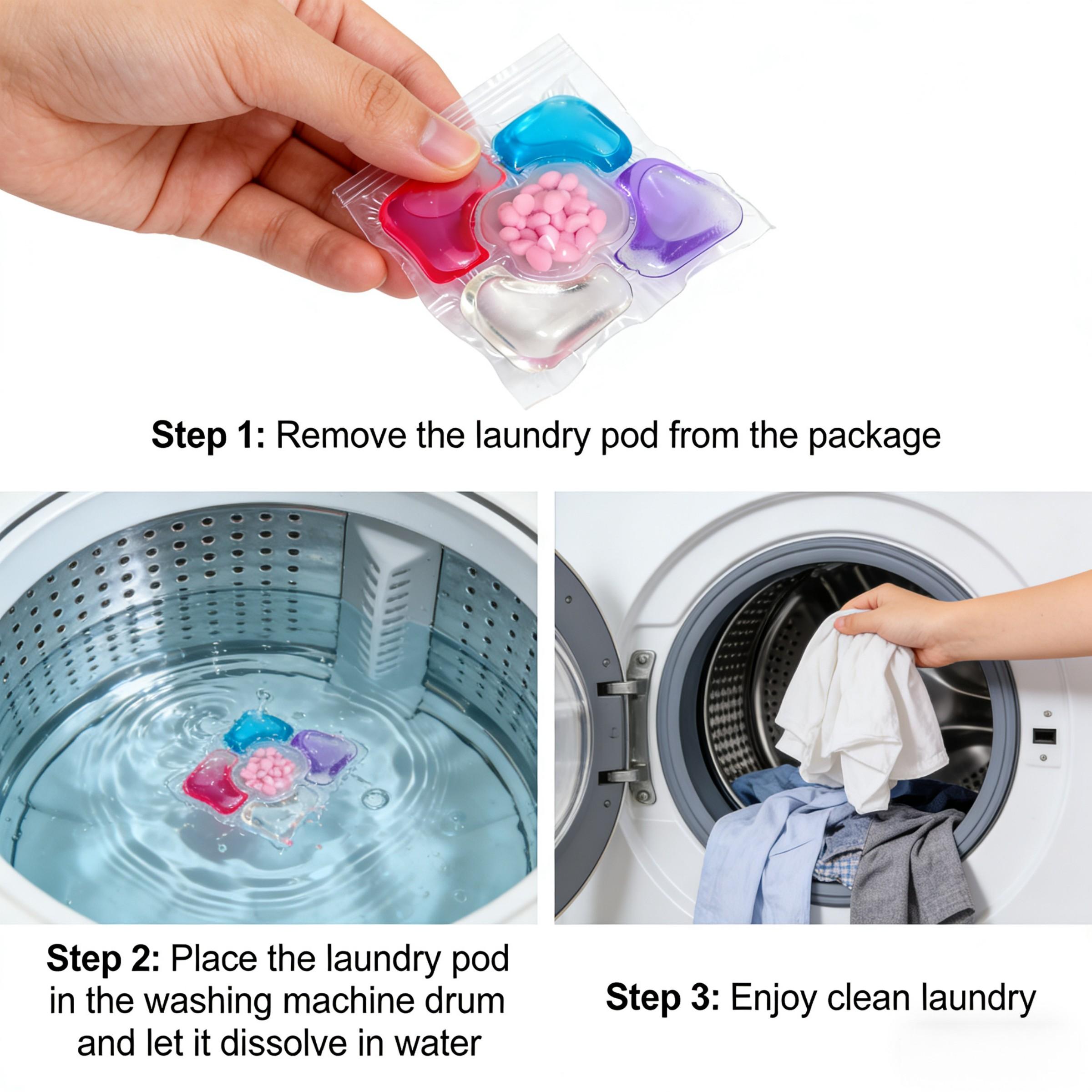 5-In-1 Laundry Beads, 10/30/50/100 Pieces, Long-Lasting Detergent Capsules, Travel-Friendly Design, Eco-Friendly Cleaning, Soften Clothes
