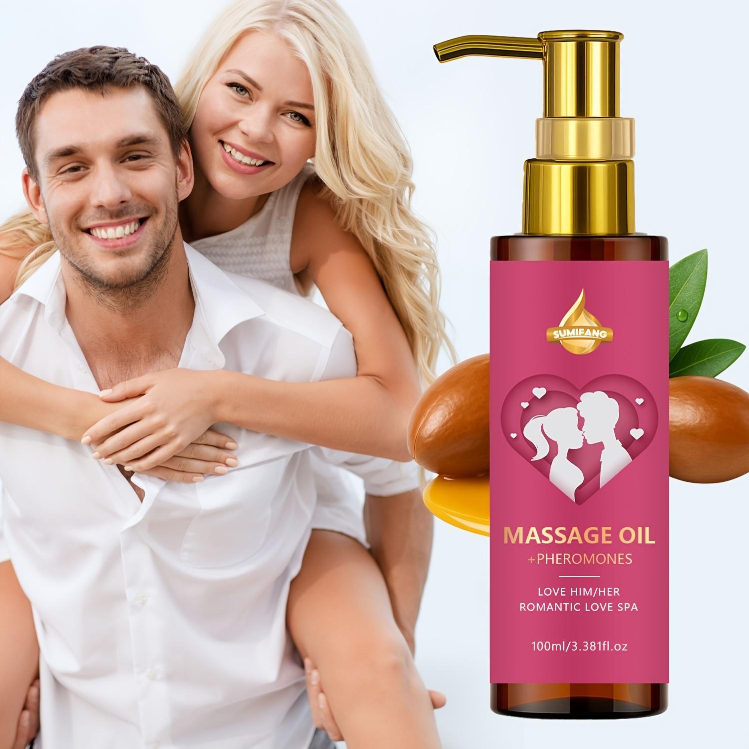 Informational Body Massage Oil, Selected Coconut & Jojoba Oils, Soft Non-Greasy Texture, Perfect for Couples, 100ML