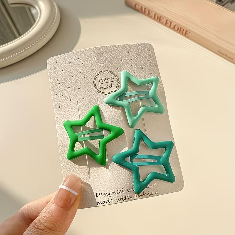 30 Random Color Star Hair Clips, Sweet Cute Design, Protects Hair, Daily Versatile Use, Fashionable Girl's Hair Accessories