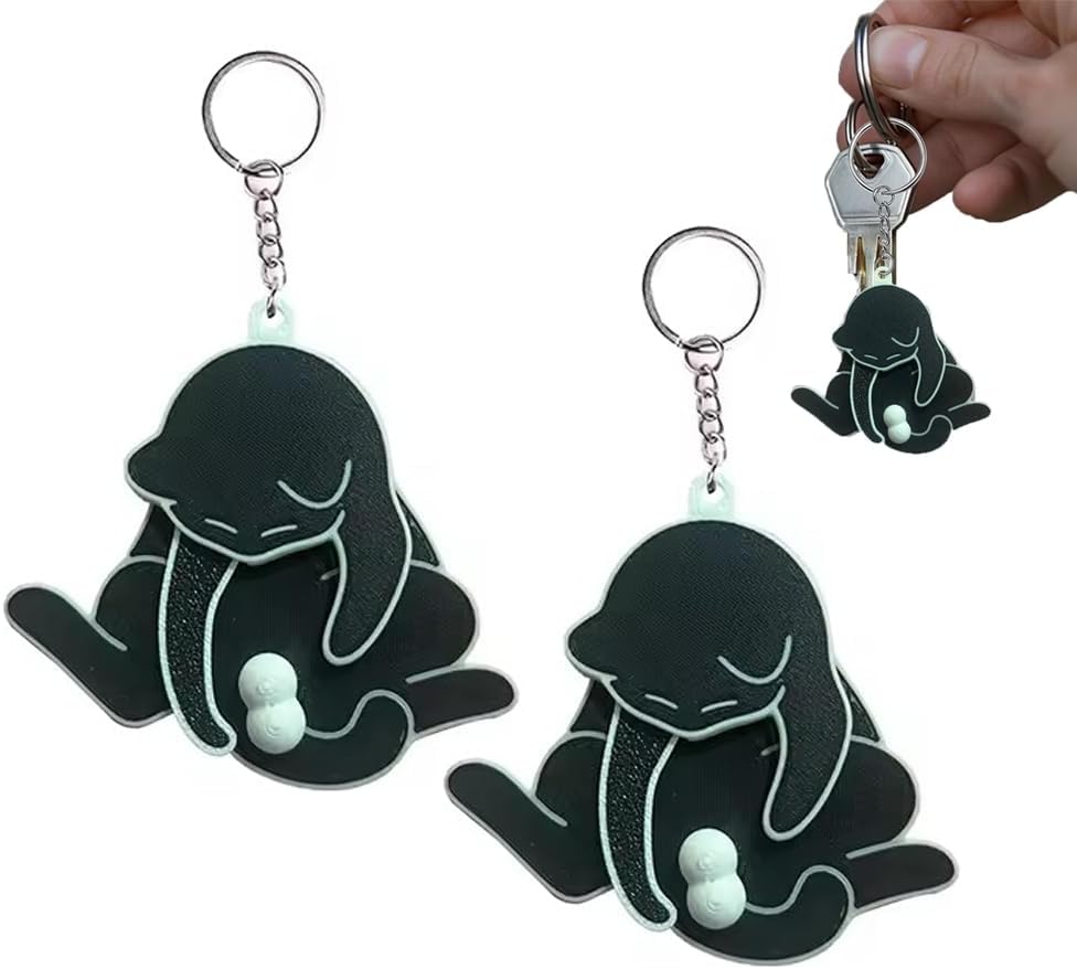 Creative Pull Egg Cat Keychain Pendant, Prank Cat Interactive Keychain, Rotatable Acrylic Bag Pendant, Fun and Unique Accessory, Cute Keychain, Silent Fidget Keychain