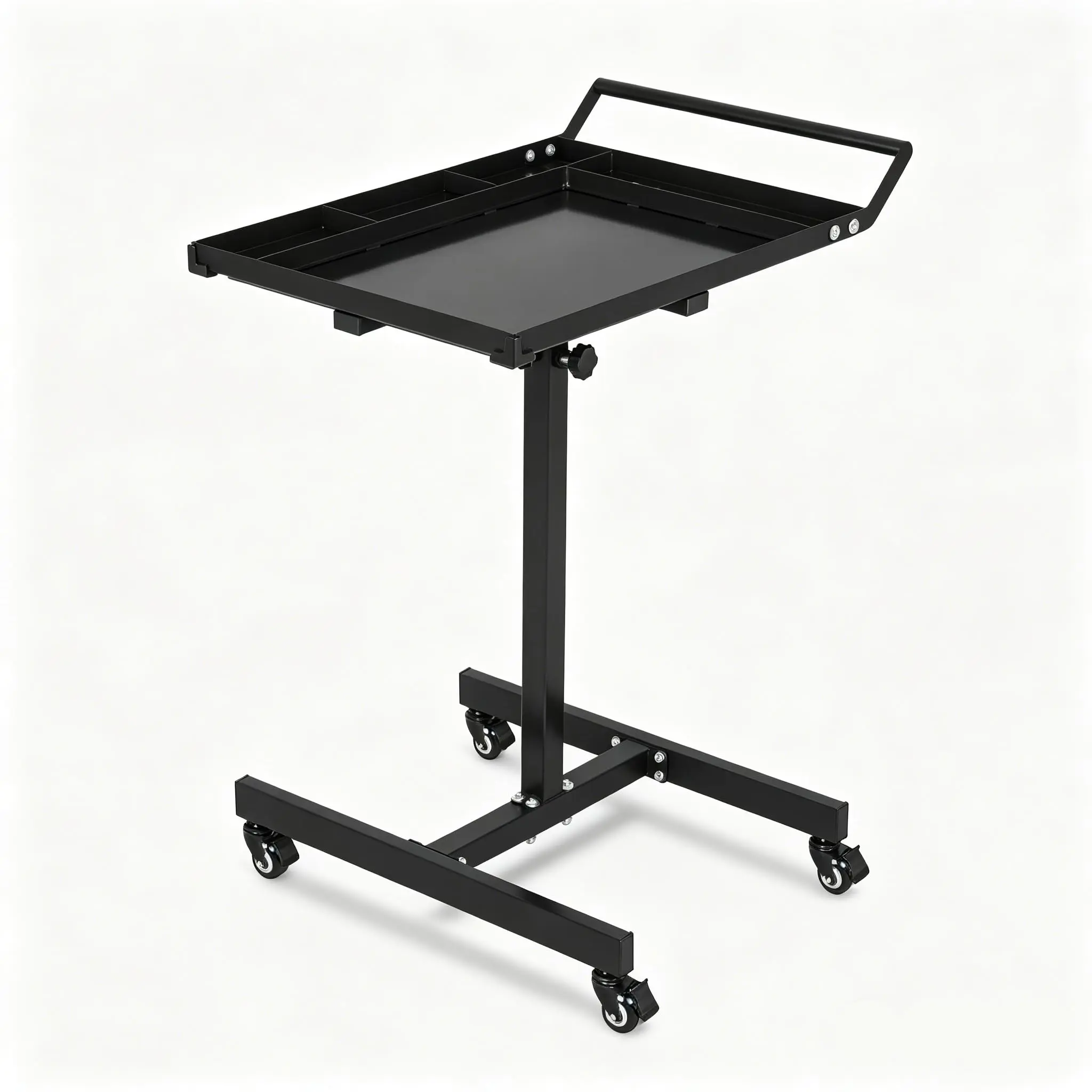 Garvee Adjustable Height Worktable 35-45 Inch with 220 Lbs Capacity, Heavy-Duty Mechanics Workbench with Wheels and Brakes for Warehouses, Repair Shops, Workshops, Garages, DIY Projects in Black, Orange, Green