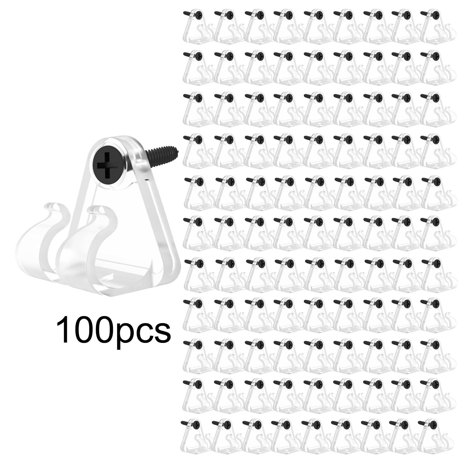 Screw-In String Light Hooks, Double Clips for Outdoor Patio, Weatherproof Fairy Light Hangers, Christmas Halloween Decor