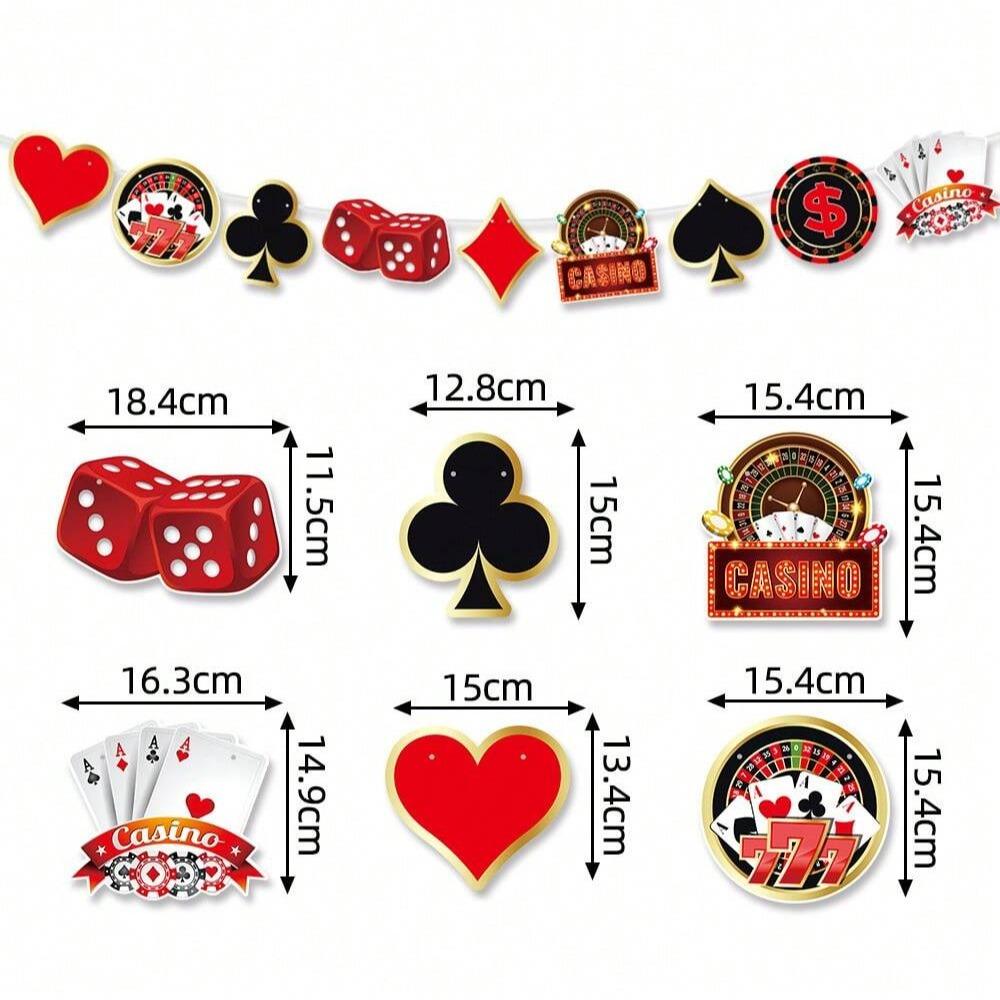 Casino Theme Hanging Swirl Decorations, Las Vegas Poker Party Ceiling Hangings, Casino Poker Game Night Birthday Party Decoration