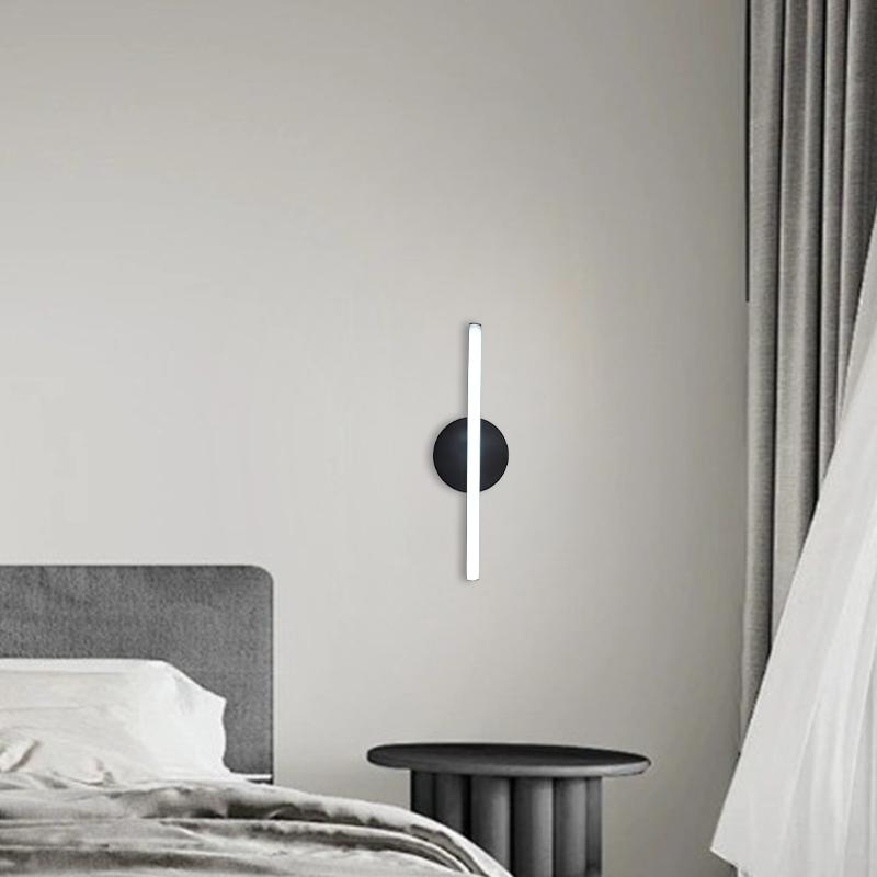 Minimalist LED Wall Light, Three-Tone Dimmable Strip, Matte Metal Silicone Shade, Living Room Corridor Hallway Background Decor Lamp