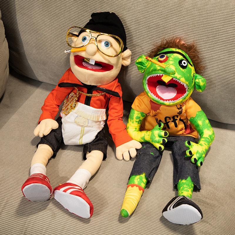 60cm Jeffy Series Hand Puppet Plush Toys Talk Show Party Props Cook Rock Singer Cosplay Stuffed Doll Halloween Xmas Gifts