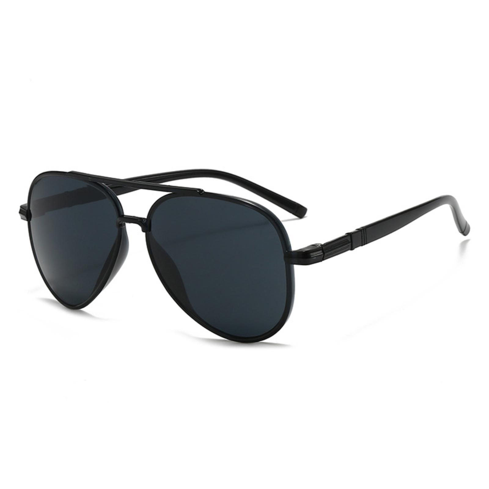 Retro Pilot Aviator Sunglasses, Metal Double Bridge Frame, UV400 Protection Lens, Gray Sheet Shades, Ideal for Men, Outdoor Driving & OOTD