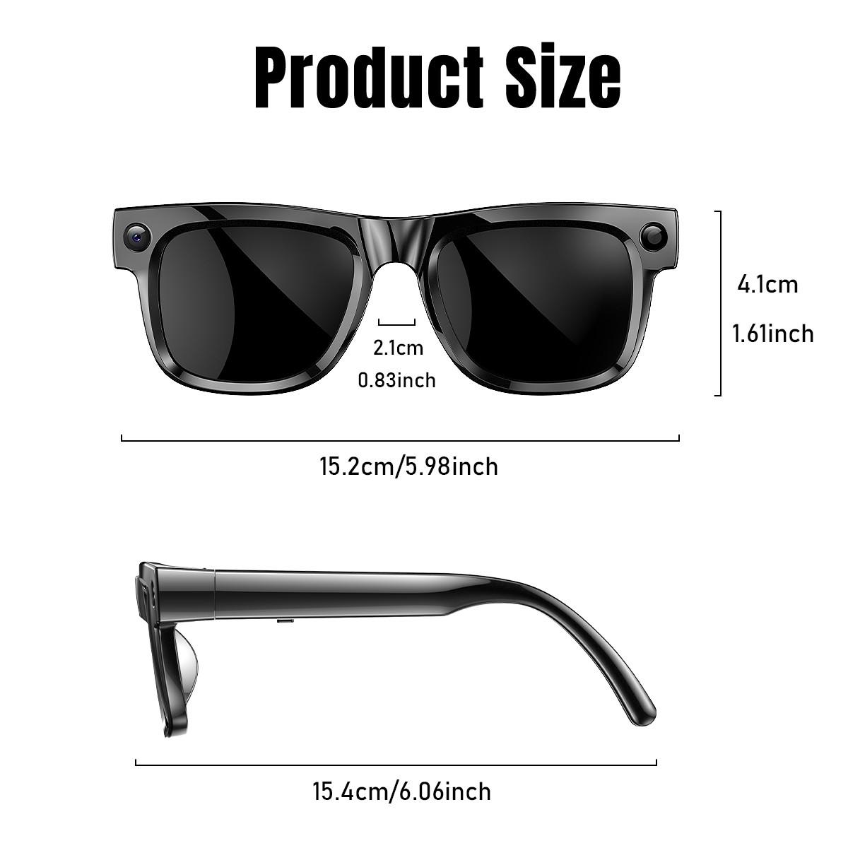 SENBONO Smart Glasses with Magnetic Charging Battery, Support Photo Video Audio Recording, Offline Local Capture with Sync After Reconnection, Travel and Outdoor Use