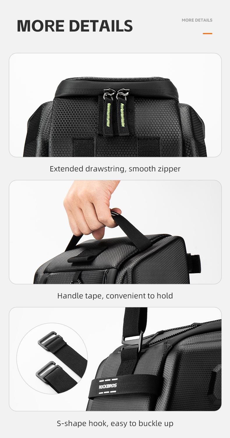 ROCKBROS Bike Rack Bags - Hard Shell Bicycle Rear Rack Bag Large Pannier for Bicycle Rear Rack Bags Bike Rear Seat Bag Bike Trunk Bag Ebike Battery Bag Bike Saddle Bag for Rear Rack Bike Accessories