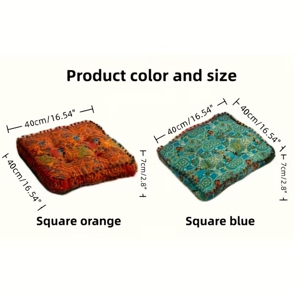 YJ 1-Piece Bohemian Print Thick Cushion - Soft Comfortable Meditation Pad, Sofa Pillow for Room Decor, Suitable for Living Room, Office Multifunctional Home Textile Accessory, House Decor