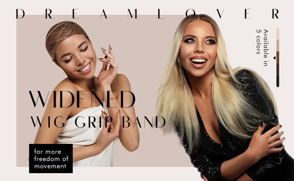 Dreamlover Wig Grip Band for Lace Front Wigs, Adjustable Elastic Wig Grip Headband Wig Band for Women