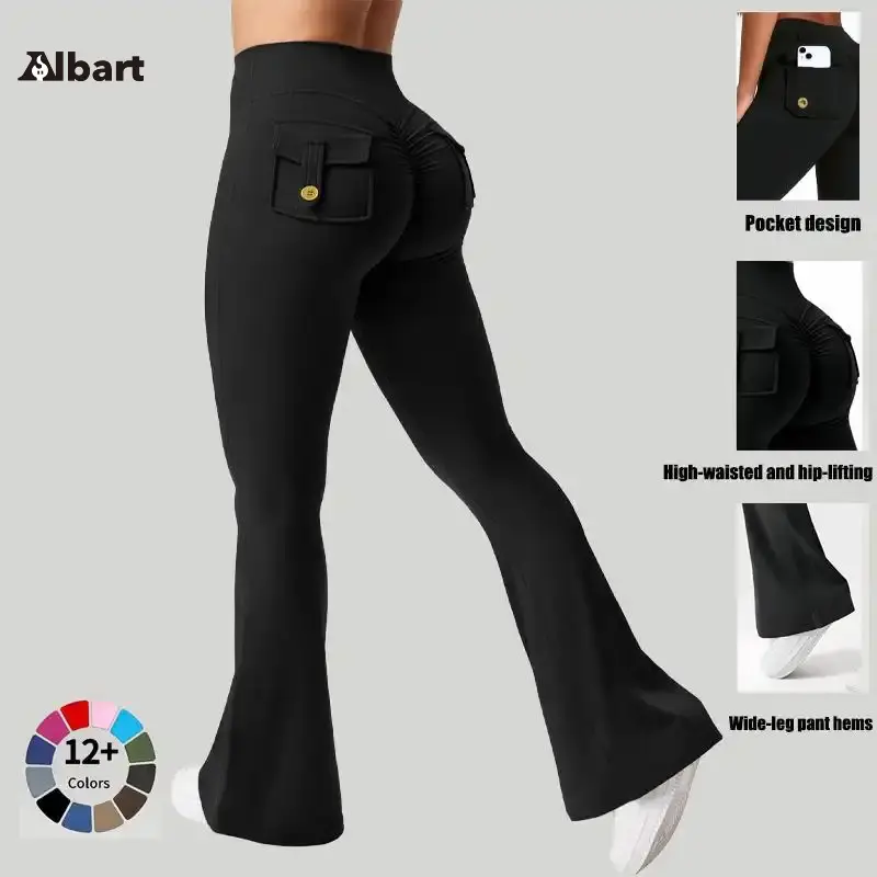 AIbart Women's Cargo Flare Leggings, High Waist Stretch Gym Outfits with Tummy Control, Butt Lifting & Pockets, Clothes for Women, Women's Clothes, Pants For Women