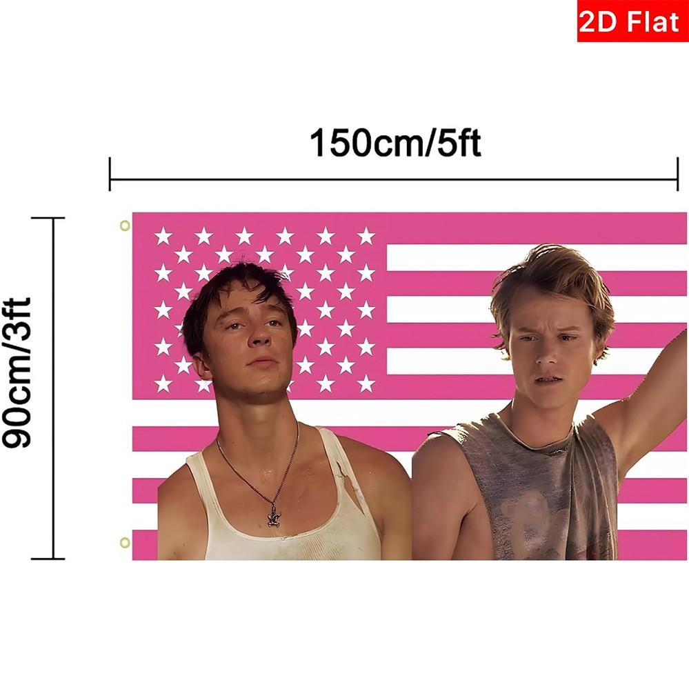 2D Flat Banner 1pc, Jj and Rafe Tapestry, Fun Outer Banks Flag, Polyester Banner, University Dorm Room Bedroom Outdoor Party Decor, No Power Needed