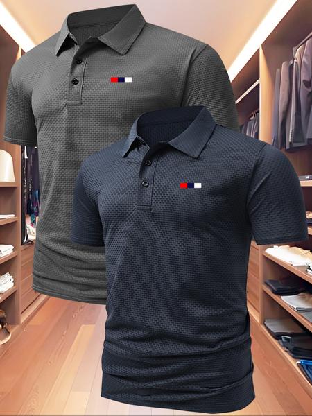 Men's Summer Polo Shirt, Casual Fitted Short Sleeve, Quick-Dry Fabric, Outdoor Sports & Leisure Wear, Athletic Sports Clothing, Birthday Gift Idea
