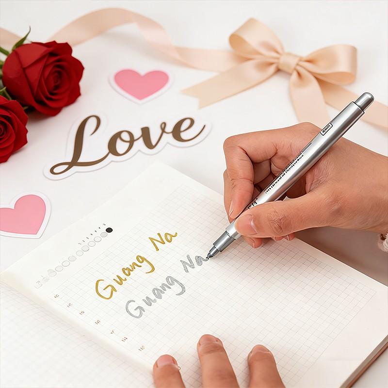 2 Pack & Silver Color Markers Set, Metal Sign Pen, Art Pen Ideal for Valentine's Day Cards and Holiday Decorations