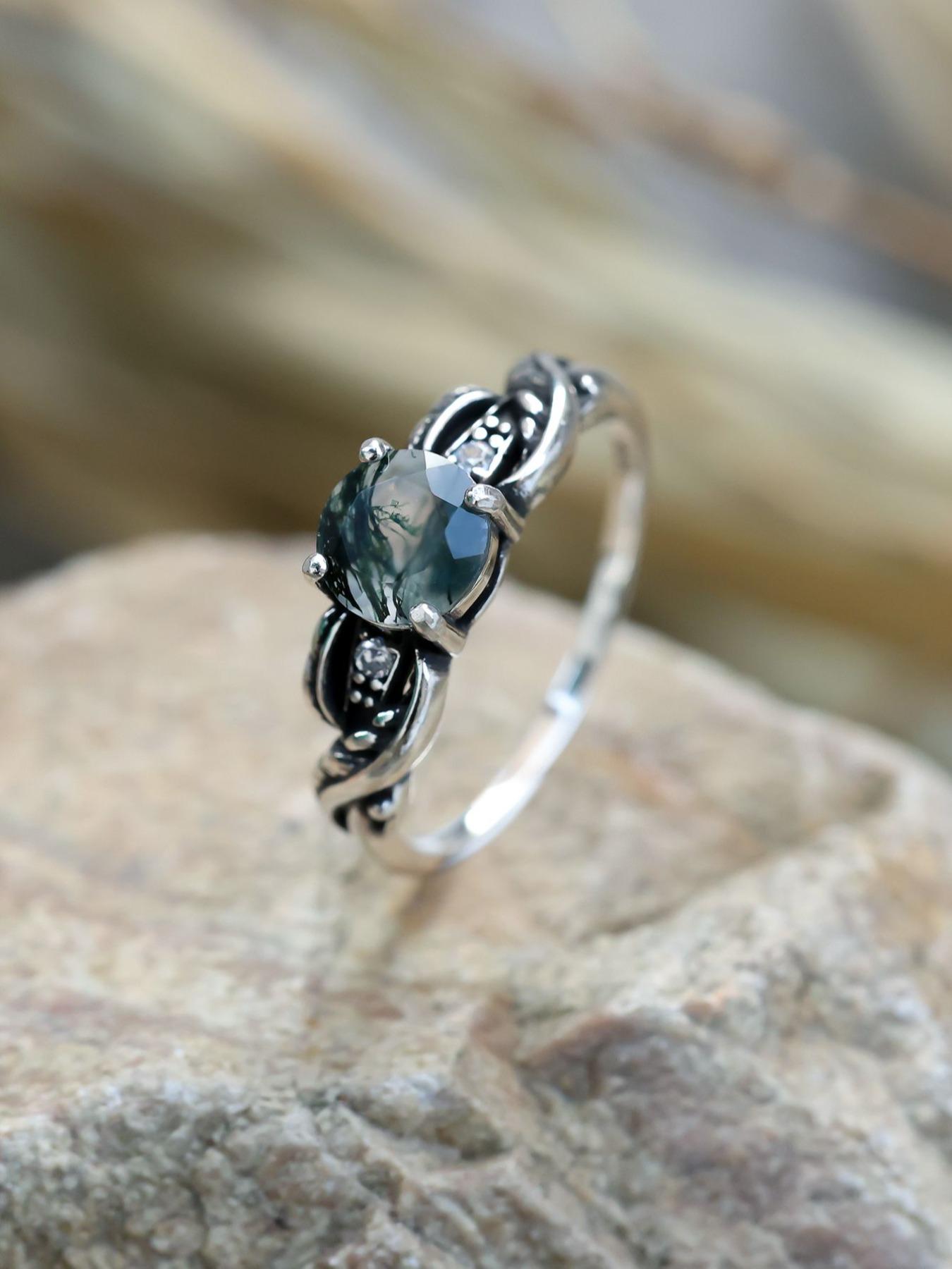 925 Sterling Silver Vintage Style Black Onyx Ring, Fashion Accessories for Men & Women, Trendy All-match & Exquisite Jewelry for Birthday Gift, Vintage Rings