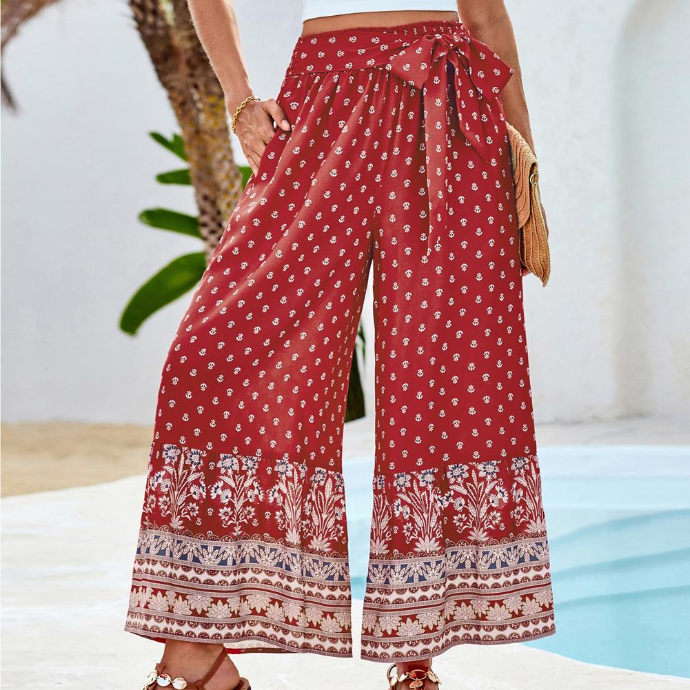 【New Arrival】Grace Karin vacation pants  Bohemian loose resort trousers in a trendy comfortable fabric SpringStatements