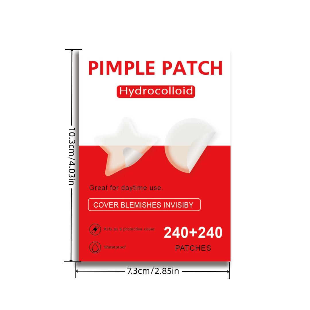 KHAZIX 240+240 Gentle Care Concealer Star & Round Patch Set, Acne Patches, Single Item, No Alcohol or Aerosol, Made in China