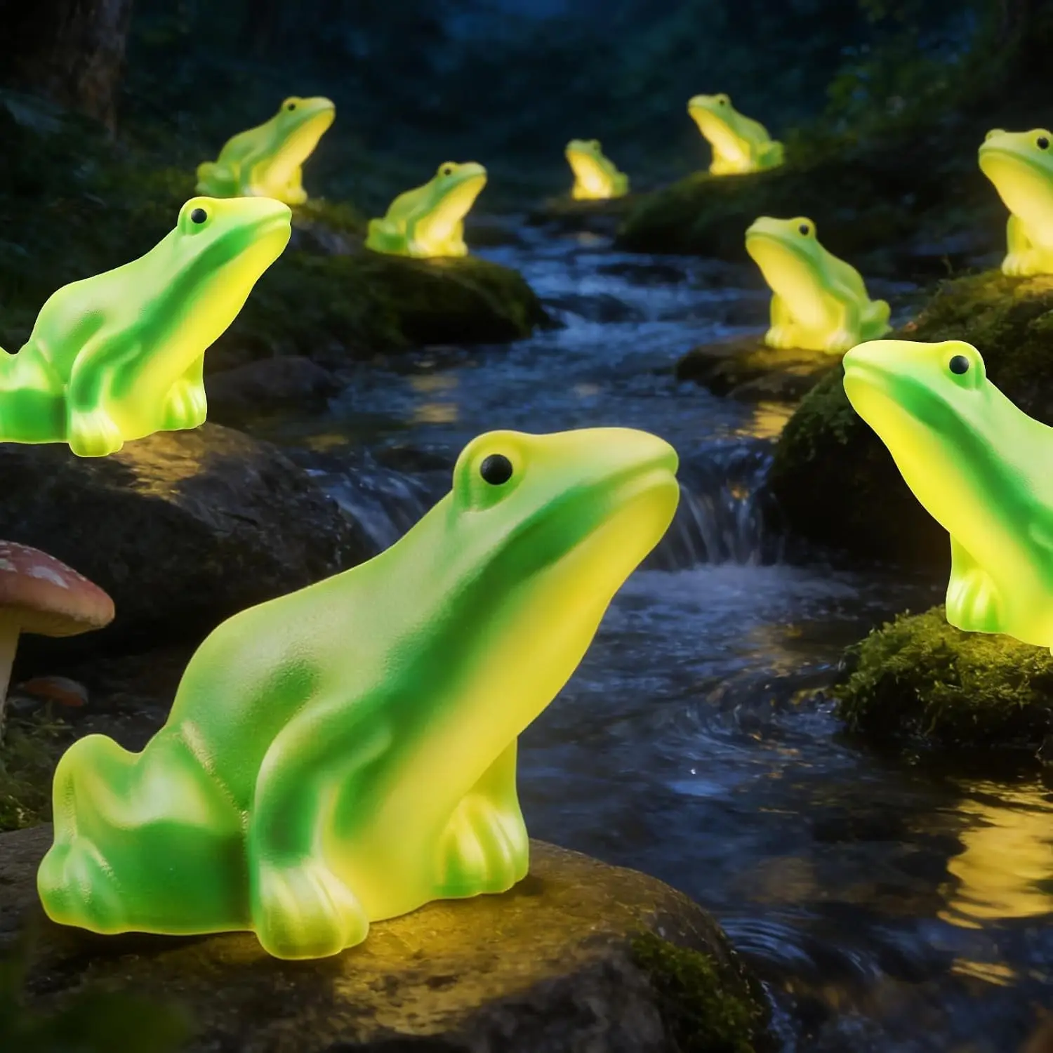 Solar Frog Path Lights Outdoor for Garden Art Decor,6PACKS Frog Easter Yard Decorations,Frog Lights for Housewarming Gifts,Lawn Ornament,Gardening Gifts for Grandma,Women,Mom Day,House Decor