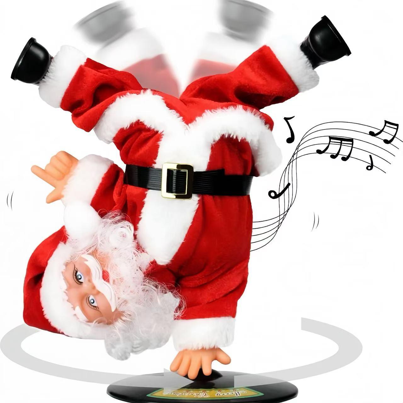 Electric Santa Claus, toys with music that sway the buttocks, guitar playing music, Christmas decorations, hip-hop Santa Claus, creative holiday gifts for singing and dancing, Battery Powered Ornament